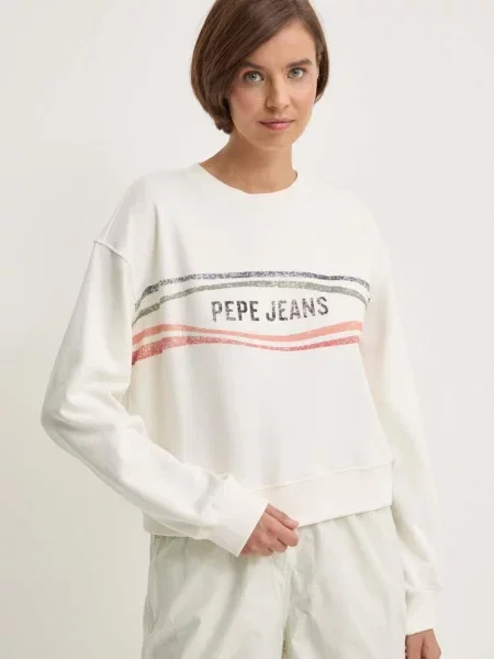 Суитчър Pepe Jeans с принт бежово