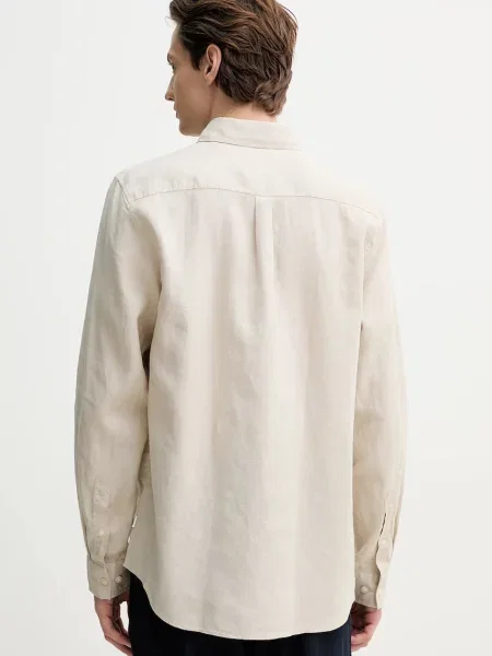 Сорочка з льону Les Deux regular бежевий