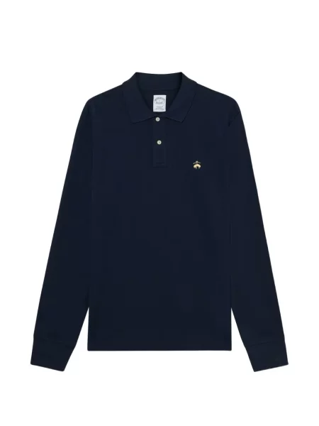 Lung tricou polo Brooks Brothers cu autograf albastru