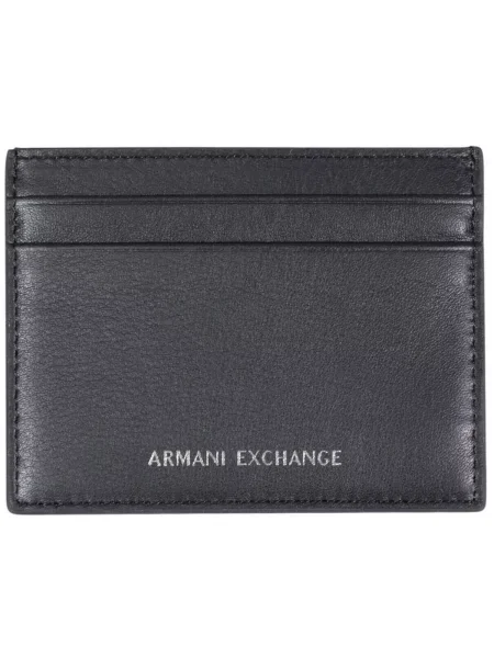 Kožni novčanik Armani crna