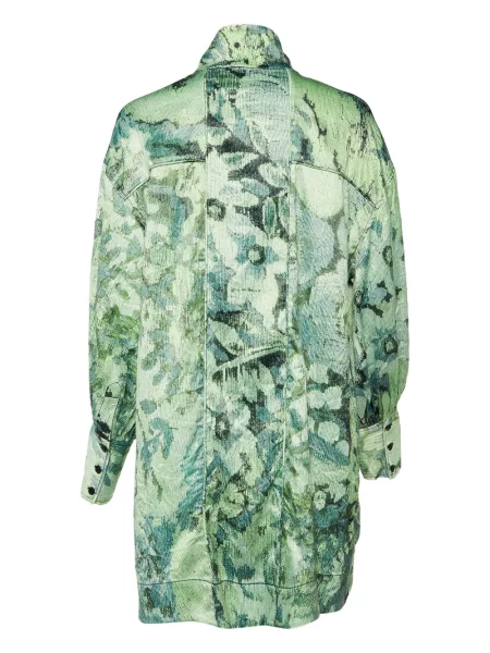 Rochie midi Ganni cu model floral cu imagine verde