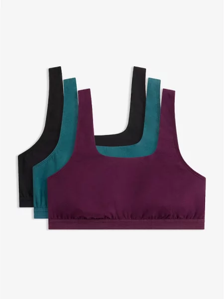 Biustonosz bustier z bawełną organiczną 3 szt. niebieski