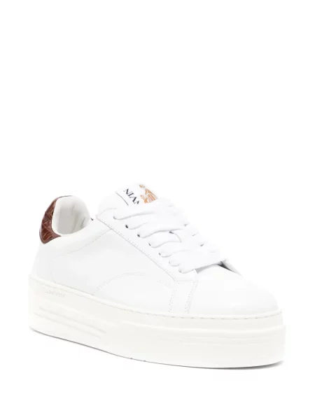 Sneakersy Lanvin skórzane na platformie białe