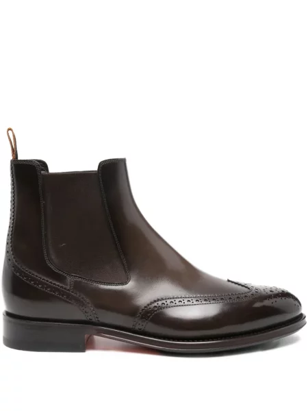 Botine chelsea Santoni din piele maro