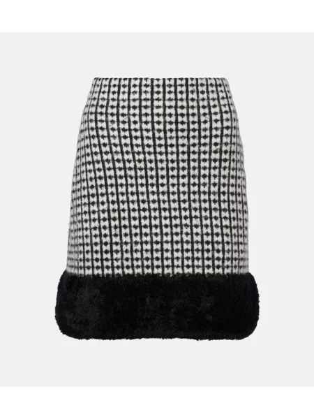 Fustă Nina Ricci din tweed alb