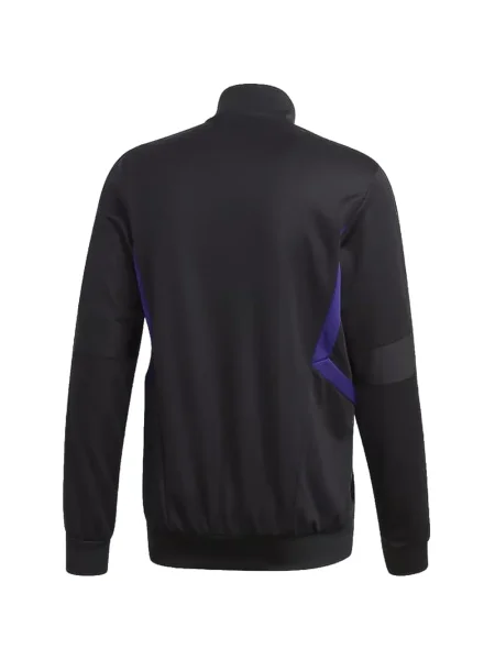 Tricou polo Adidas cu dungi alergare cu autograf negru