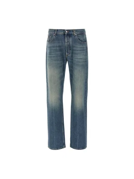 Jeansy straight leg Alexander Mcqueen niebieskie