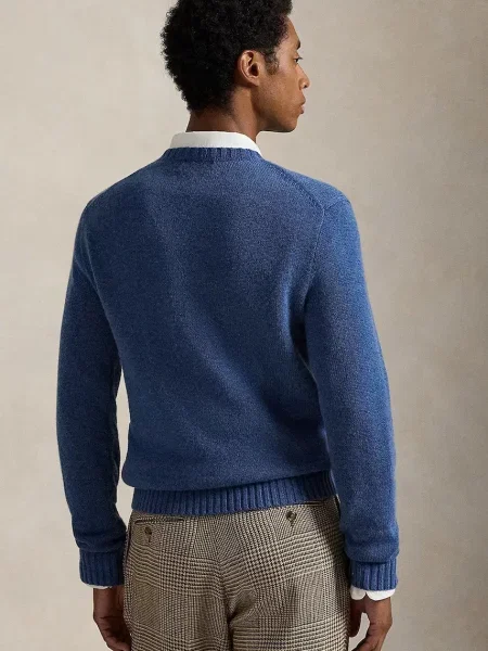 Polo Ralph Lauren sweter z dodatkiem wełny niebieski