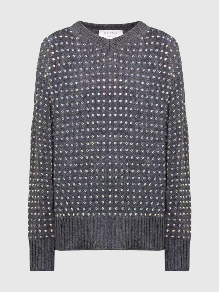 Пуловер Uta з кристалами Max Mara Sportmax сірий