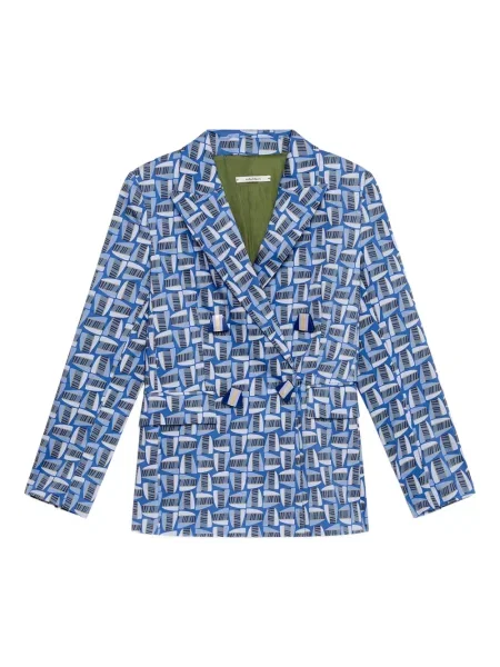 Sacou Maliparmi cu imagine cu imprimeu geometric albastru