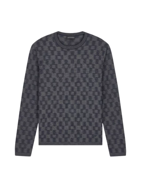 Sweter Emporio Armani wełniany niebieski