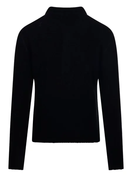 Tricou polo Diana Studio de lână negru