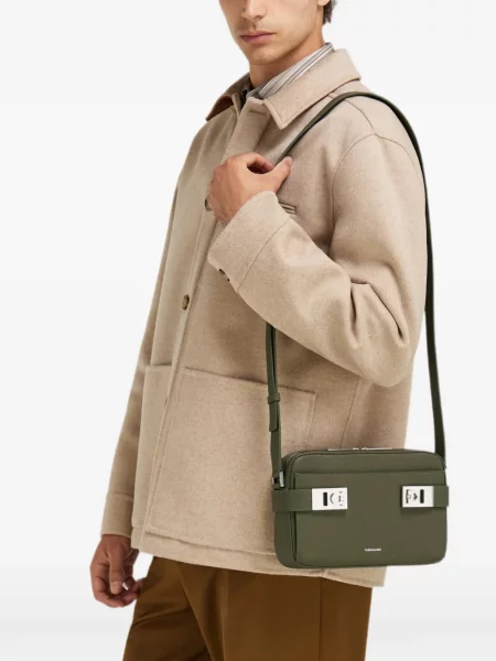 Crossbody taška Ferragamo zelená