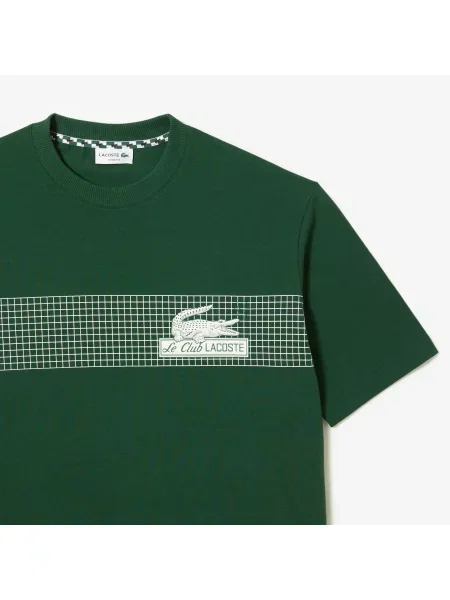 Lacoste Koszulka Z Nadrukiem Tenisowym O Luźnym Kroju Lacoste zielona
