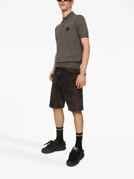 Vilnonė polo marškinėliai Dolce & Gabbana ruda