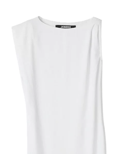Rochie maxi Jacquemus fără mâneci alb