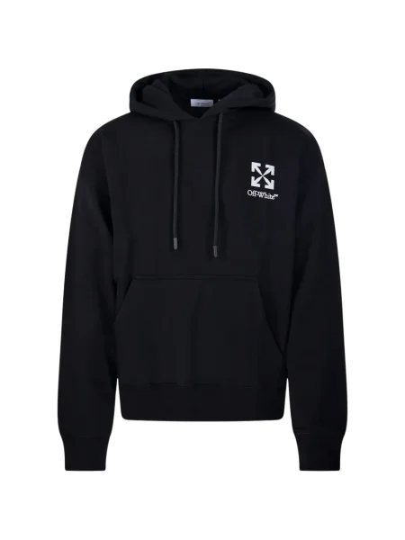 Суичър с качулка Off-white с принт бяло