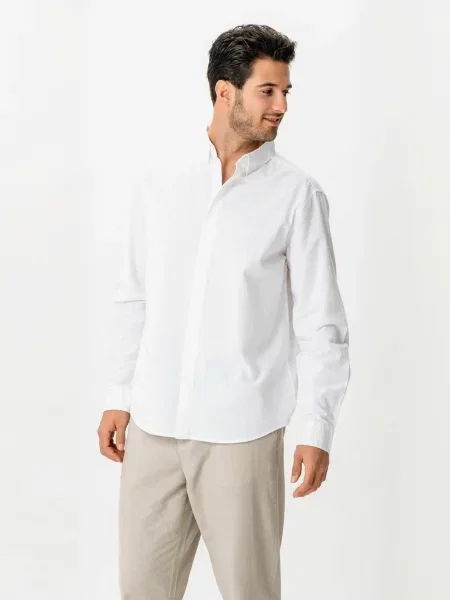 TEESHOPPEN Cămașă Linen Blend alb