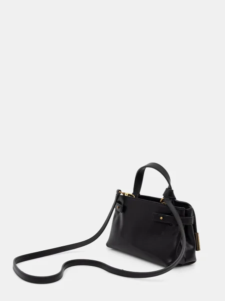 Kožená kabelka Emporio Armani černá