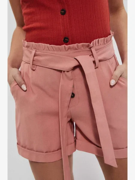 Pantaloni scurți Moodo cu legături alb