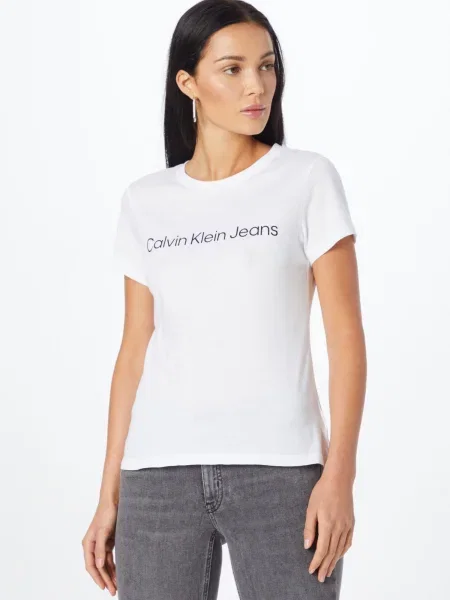 Calvin Klein Jeans Tricou / negru alb
