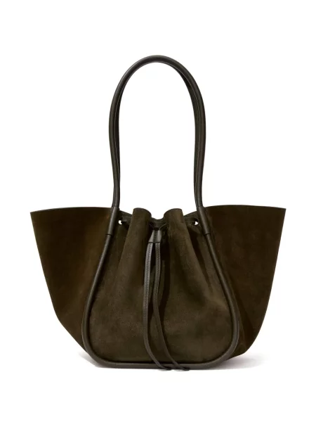 Geantă Proenza Schouler din piele de căprioară verde