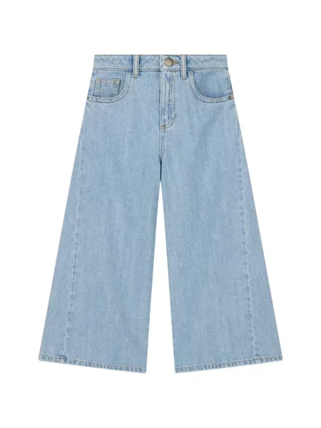 Szerokie jeansy dziecięce Emporio Armani niebieskie