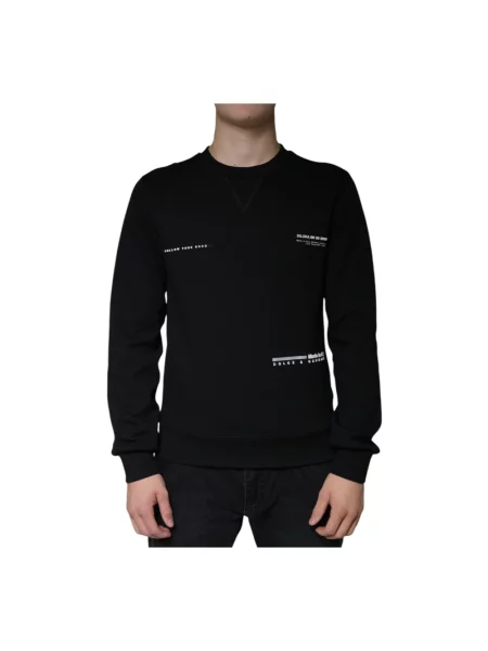 Bluza Dolce And Gabbana z nadrukiem z dekoltem w kształcie litery U czarna