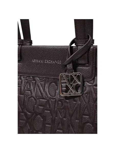 Shopper kabelka Armani Exchange z ekologickej kože hnedá