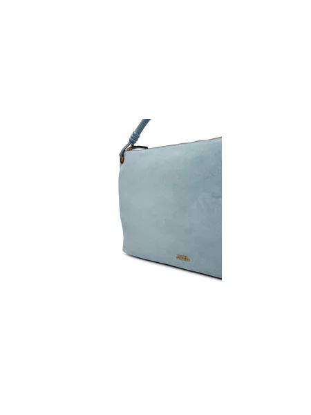 Tommy Hilfiger Torbica Th Statement Leather Bag Suede Svijetloplava plava
