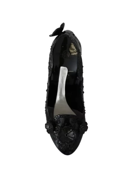 Pantofi cu toc Dolce & Gabbana cu model floral negru