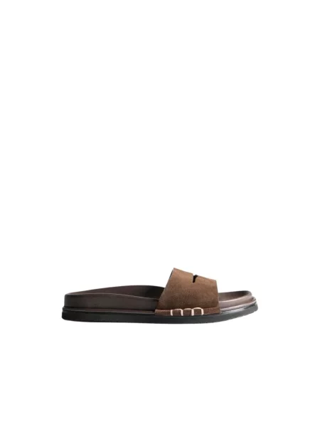 Klapki Jw Anderson skórzane brązowe