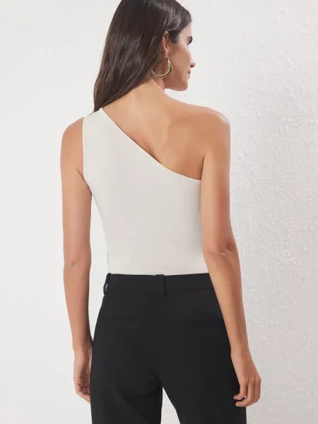 Trendyol Košeľové body sivobéžová