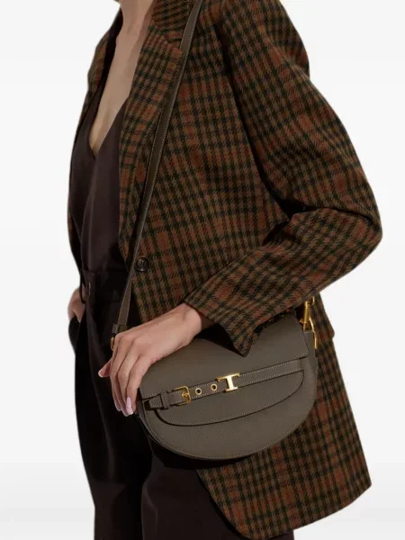 Δερμάτινη τσάντα χιαστί Tod's γκρι