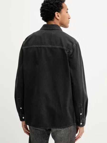 Джинсова сорочка Karl Lagerfeld Jeans regular класичний комір чорний
