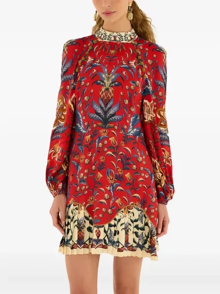 Sukienka mini Farm Rio w kwiatki z nadrukiem garniturowa czerwona