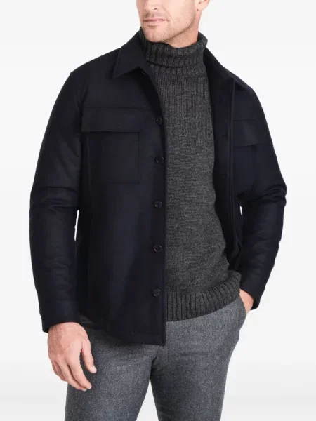 Geacă Norwegian Wool de lână albastru