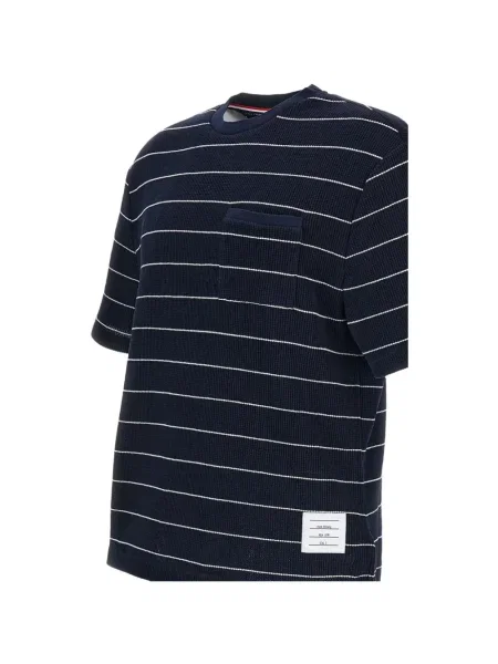 Dryžuotas marškinėliai Thom Browne mėlyna