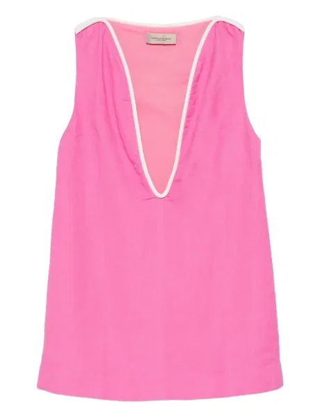 Rochie mini Adriana Degreas cu decolteu în V de costum roz
