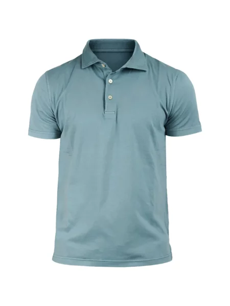 Tricou polo Fedeli din jerseu albastru