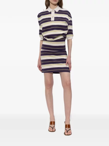 Prugasta s ovratnikom bluza Issey Miyake ljubičasta