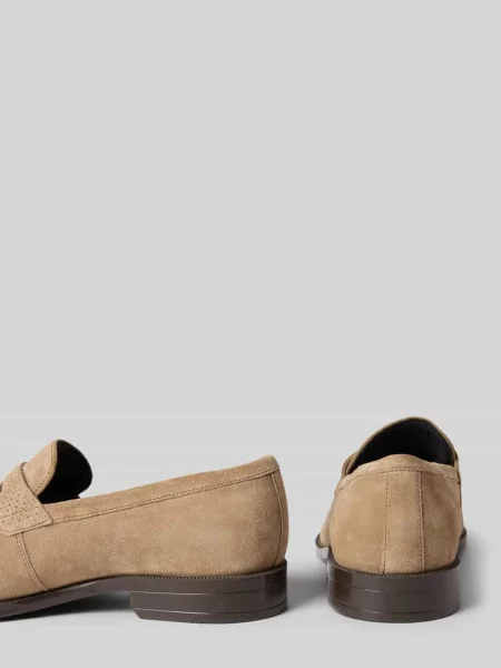 Loafersy z naturalnej skóry model TAYIL' Boss beżowe