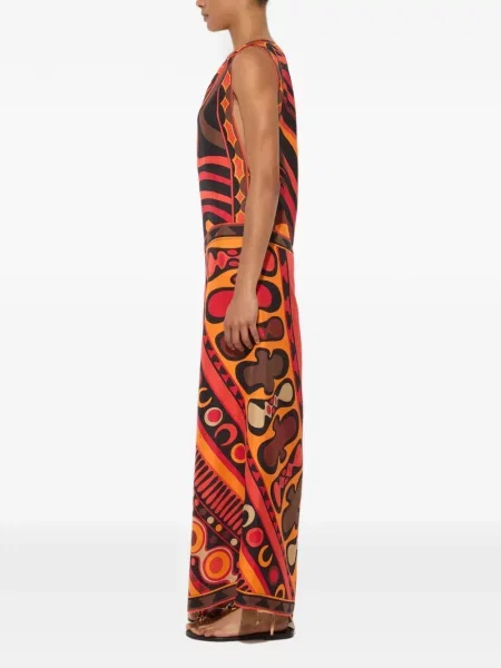 Rochie Pucci de mătase cu imagine asimetrică negru