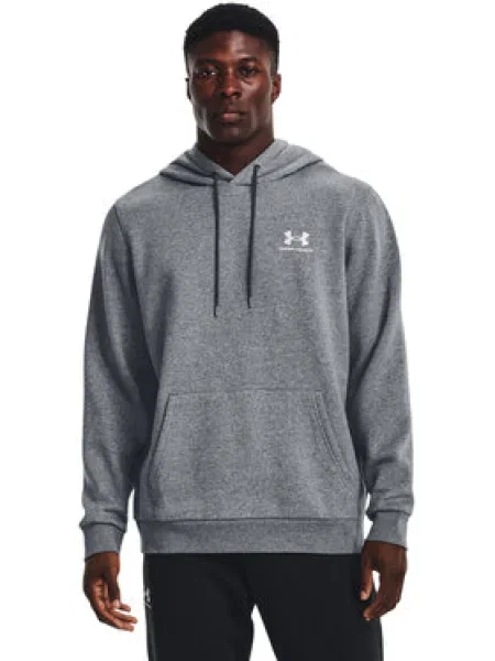 Under Armour Mikina UA Essential Fleece Hoodie Sivá Regular Fit biela