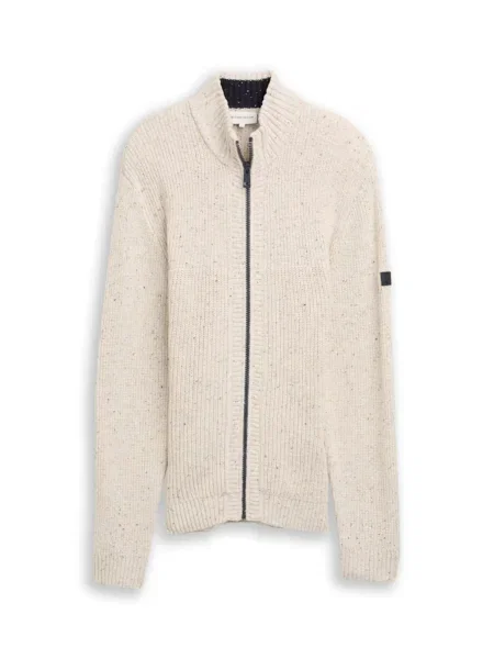 TOM TAILOR Pletena jopa volneno bela