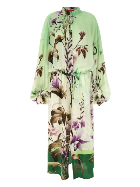 Rochie maxi F.r.s For Restless Sleepers cu model floral cu imagine de costum verde