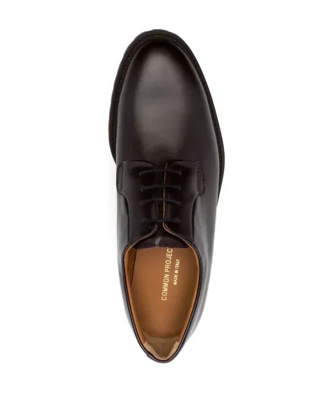 Pantofi derby Common Projects cu șireturi din piele maro