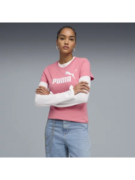 PUMA koszulka z logo ESS No. 1 Odzież S różowy