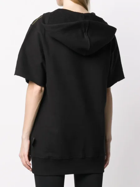 Hanorac cu glugă Versace Jeans Couture plasă negru