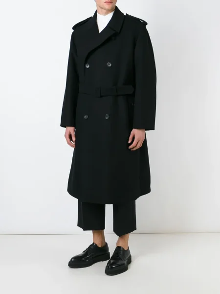 Trenčkot Yohji Yamamoto Pre-owned černý